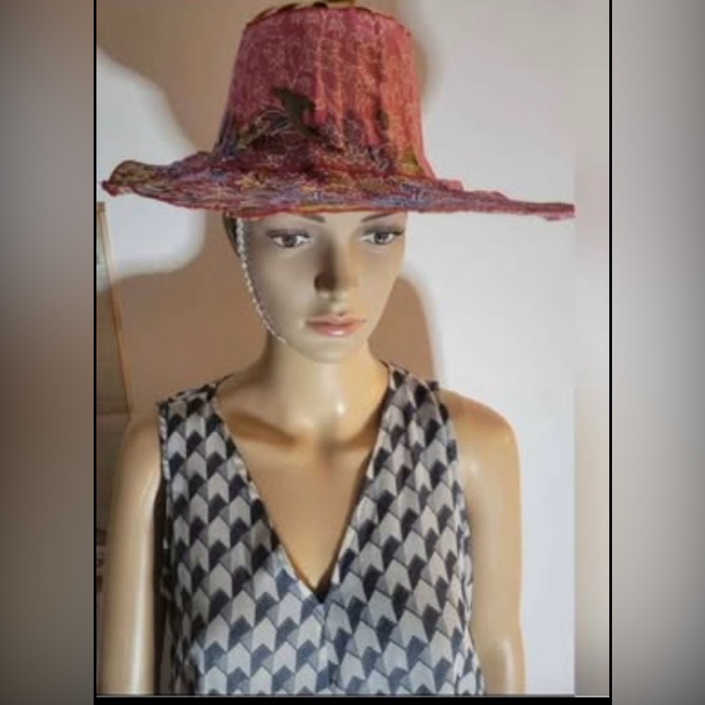 Vintage Multicolor Women's Fan-Hat